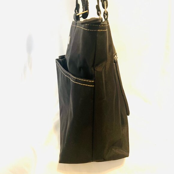 Kenneth Cole Reaction-Black Nylon Tote Purse-Easy Clean-Lots of Storage-Zip Up - Picture 8 of 15